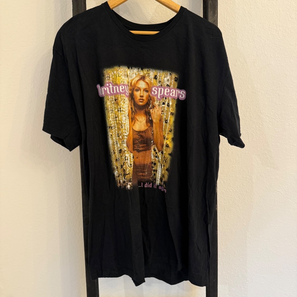 Vintage Y2K‎ Britney Spears Oops I Did It Again Black Graphic T Shirt Size 2XL